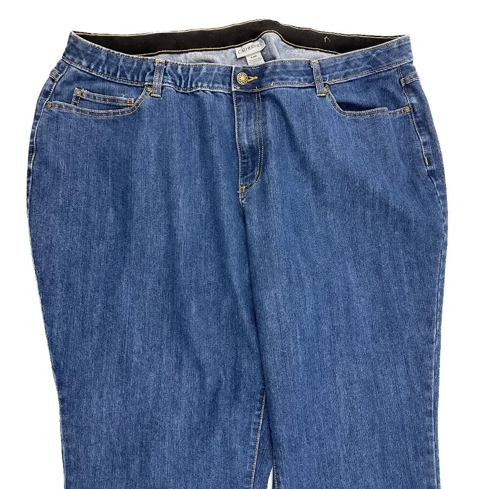 Catherines Straight Leg Women's size 24W Dark Wash Blue Denim jeans - Picture 2 of 4